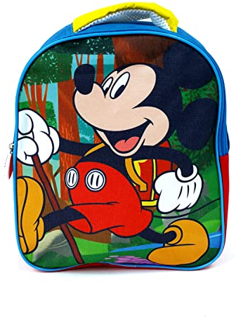 Mochila infantil Mickey Mouse Licencia Oficial Disney para el colegio y la guardería - 28x23x10 cm - con asas acolchadas - Ideal para niños y niñas