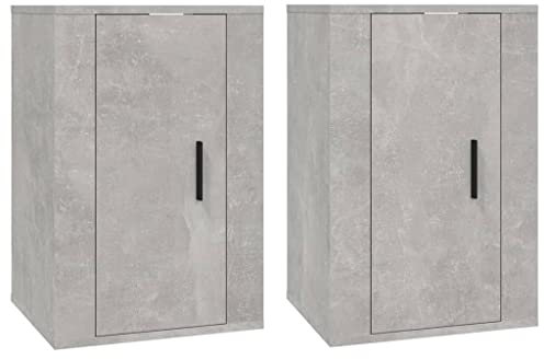 vidaXL Wall-Mounted TV Cabinets - Concrete Grey Media Storage Units for Living Room and Bedroom, Showcasing Practical Design & Organised Storage Space
