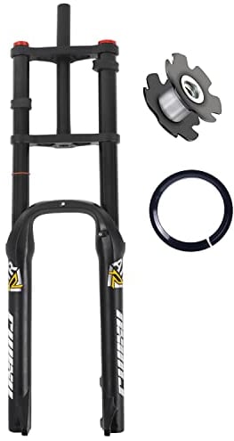LHHL MTB Suspension Fork 26inch 4.0 Fat Tire Mountain Bike Air Front Fork Travel 150mm Damping Adjustment Snow Bike Shock Front Fork Straight Tube QR (Color : Black, Size : 26 inch)