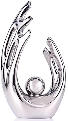 Silber Deko Wohnzimmer,Deko Couchtisch,Skulpturen Deko Wohnzimmer,Abstrakte Deko Skandinavisch,Deko Silber Modern,Figuren Deko,Fensterbank Deko Innen,Esszimmer Dekoration,Skulptur Deko Modern,Skulptur