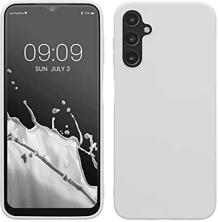kwmobile Case for Samsung Galaxy A14 5G Case - Soft Cover - Shockproof TPU Material - Wireless Charging - White Matte