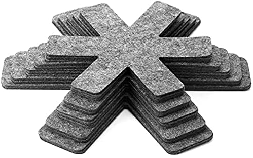 Yeruvce 20 Pot Pan Protectors, 5 Sizes of Gray Felt Pan and Pan Separator Pads, Non- Pan Divider Pads