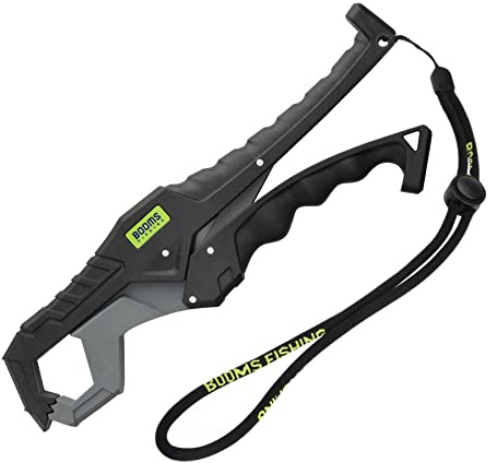 Booms Fishing G05 Fish Lip Gripper Saltwater, 9.4 Plastic Catfish Grippers Pliers, Fish Grabber Tool with Lanyard, Fish Grips for Kayak Fishing Accessories, Great Fish Holder for Caught Fish