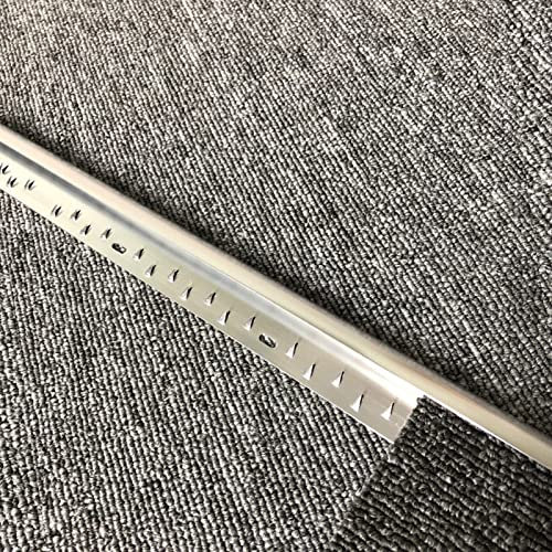 Metal Edge Protector,Carpet Edge / 1m Long Strips with Nail,C Molding Floor Transition Bars for Interior and Exterior Door Threshold(Color:Silver,Size:100cm(3.3ft))