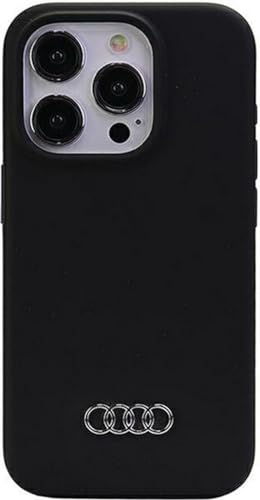 Audi Silicone Case Hülle für iPhone 15 Pro Max 6.7 Schwarz hardcase AU-LSRIP15PM-Q3/D1-BK