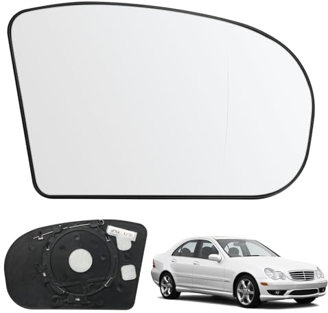 Spiegelglas Heizbar Rechts Kompatibel mit Mercedes-Benz C-Klasse W203 CL203 S203 E-Klasse W211 S211 Spiegelglas Außenspiegel Glas