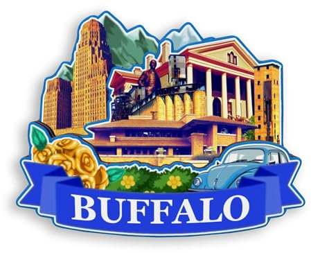 Quwsne Refrigerator Magnet Buffalo New York USA Fridge Magnet City Travel Souvenirs Tourist Gifts 3D Classic Landmarks Handmade Crafts Home Decoration -1073