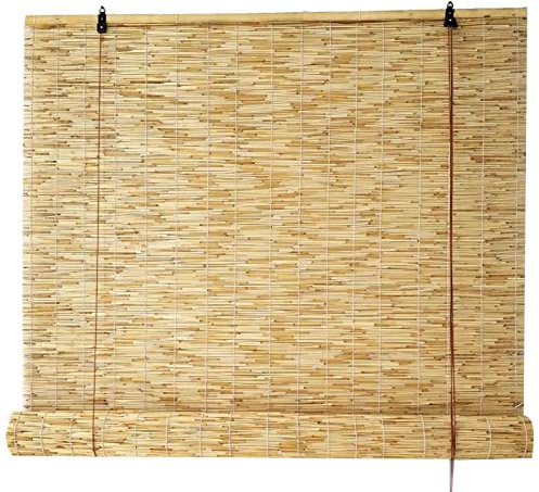 Bambus Sichtschutz Bambusrollos Bambus Atmungsaktiv Bambus Raffrollo Verdunkelungsrollos für den Außenbereich Sonnenschutz für Fenster Pavillon Balkon Garten Terrasse Dekoration (Farbe