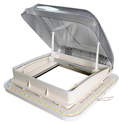 RV-Entlüftungsventilator, Wohnmobil-Dachfenster Aus Aluminiumlegierung, Wohnmobil, Dachfenster, Wohnwagen, Dachfenster Und Oberlicht Mit LED-Licht, Doppelverglasung, Acryl für RV-Dachdecken-Badabluft