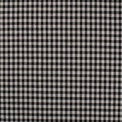 Baumwolle KARO Karierte Baumwolle mit 1x1 cm Karo`s 0,5m - Öko-Tex Fahnentuch Dekostoffe Tischdecke Meterware (Schwarz)