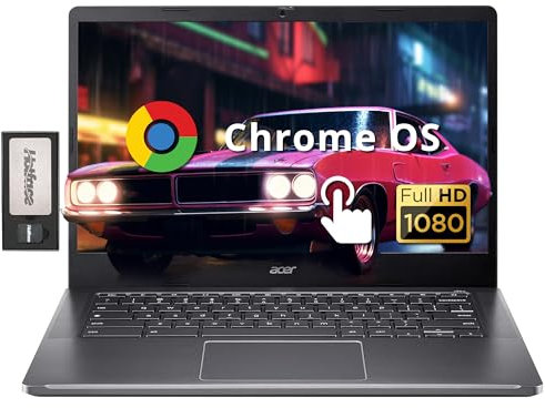 acer Chromebook Plus Ordinateur portable à écran tactile FHD de 14 po, processeur Intel i3-N305, 8 Go de RAM LPDDR5, 672 Go de stockage (SSD 512 Go + station d'accueil 160 Go), carte graphique Intel