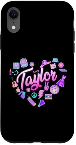 iPhone XR Girl Taylor First Name I Love Taylor Girl Groovy Y2K Vintage Case