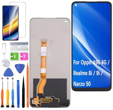 HLYGZX Pantalla de repuesto para pantalla LCD Oppo A96 4G, para Realme 8i / 9i / Narzo 50 pantalla táctil digitalizador kit de piezas de reparación
