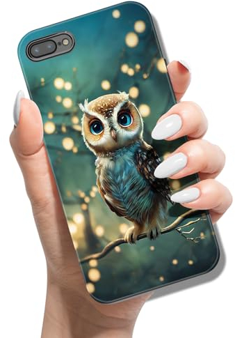Phone Case for iPhone 7 Plus 8 Plus Silicone Case Slim Thin Soft TPU Cover with Cute Pattern Design Shockproof Protective Case for Girls Women - Owl Tree
