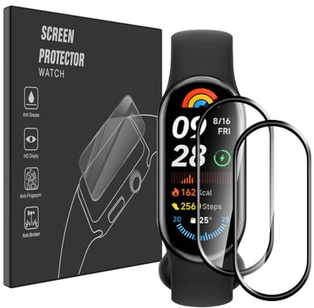 WFTE [2 Stück Schutzfolie für Xiaomi Smart Band 9 [Nicht Gehärtetes Glas] [Flexible Folie] [Anti-Kratzen] PMMA Soft HD Klar Schutzfolie, Anti-Bubble Displayschutzfolien