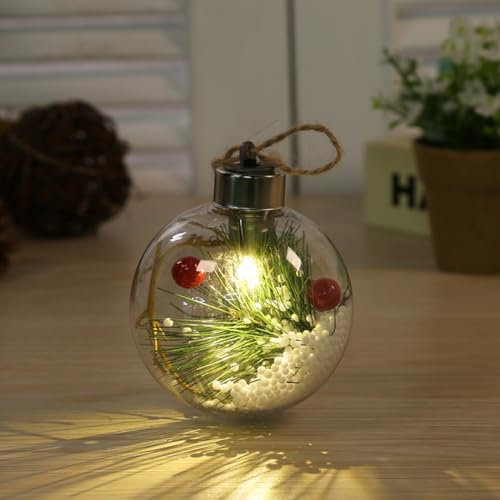 Innovative Glaskugel zum Aufhängen zur Verschönerung der Urlaubsdekoration mit LED-Beleuchtung (E)
