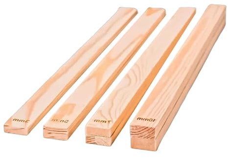 8Pcs Pottery Teaching Rolling Mud Stick Guide 3/5/7/10MM Wood Rolling Pin Guides Sticks Set Polymer Depth Guide