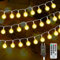 100 LED Lichterkette Strombetrieben,15M Lichterkette Kugel warmweiß mit Stecker für Außen und Innen,IP65 Wasserdicht Lichterketten mit Dimmbar Fernbedienung,Ideal für Zimmer,Weihnachten,Party,Garten