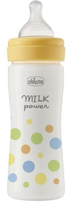 Chicco Biberon Perfect Easy Flusso Medio, con Tettarella Physio in Morbido Silicone e Finitura Soft Sense, Anticolica, Riduce Rigurgito e Irritabilità, Bottiglia in Plastica da 250ml, 2 Mesi+, Bambino