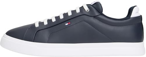 Tommy Hilfiger Herren Court Sneaker Icon Light aus Leder, Blau (Desert Sky), 42