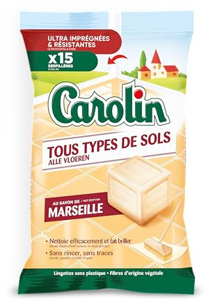 Carolin Lingettes Sols au Savon de Marseille x15