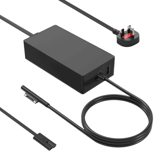 65W Laptop Charger for Microsoft Surface Pro 8/X/7/7+6/5/4/3 Surface Book 2/1 Surface Laptop 5/4/3/2/1 Studio Tablet AC Adapter Power Supply Cord Plug Compatible With Surface Pro Charger