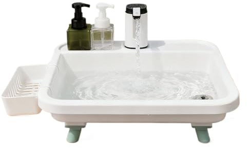 Uonguon Évier de camping portable – Bassin à large ouverture robuste, station de lavage des mains pliable avec design facile à transporter, solution de lavage en plein air, jardin, barbecue, jardin