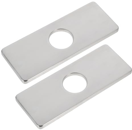 Ipetboom Faucet Plate Stainless Steel 4 Inch 2Pcs Kitchen Sink Hole Cover Sandblasted Panel for Household Kitchen Use
