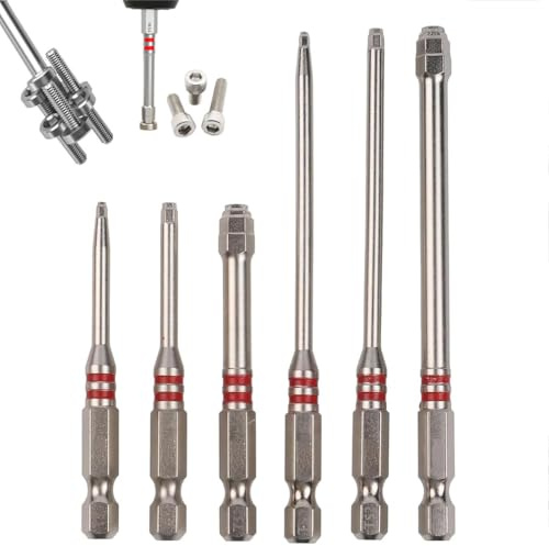 6PCS Screwdriver Bits Set with Magnetic Hex Shank Pagoda-Shaped Design in Multiple Sizes,High Magnetic Screwdriver Drill Bit Set Anti-Slip Magnetic Impact Electric Drills Bits Kit,1/4” Screwdriver Bit