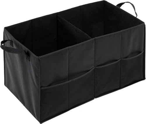 Autotasche passend für Mercedes Vito/V Klasse / W447 / BJ ab 2014, Kofferraumorganizer Faltbare Autoaufbewahrung mit Fächern und Netztaschen Kofferraumbox Schwarz