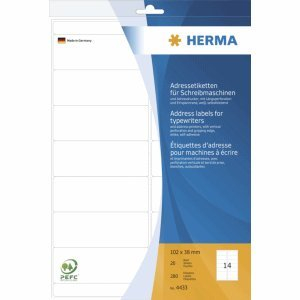 HERMA Adress-Etiketten 102x38mm auf A4-Blättern Ecken rund VE=280 Stück