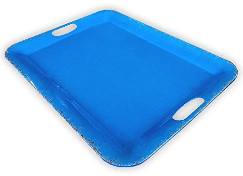 CPL Rustic Melamine Outdoor Tray Azure Blue Picnic Motorhome Caravan