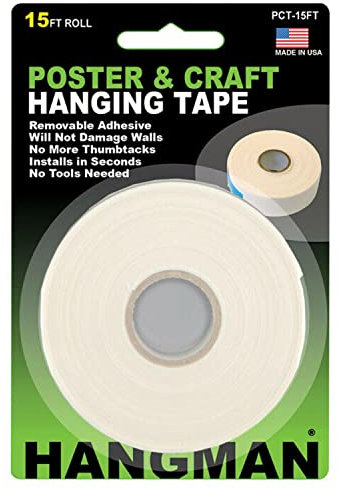Hangman PCT-15 Abnehmbares doppelseitiges Poster und Bastelklebeband (4,5 m Rolle), beige, 15', 4