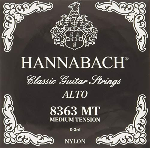 Hannabach Classical Guitar Strings Series 836 Medium Tension for Alto Guitar, plain nylon, scale 540 mm - D3-8363MT