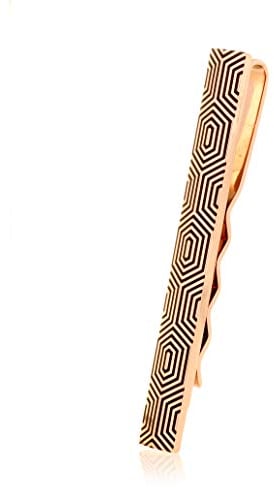 Drops Karisma Hochwertige Herren Edelstahl 316L Krawattennadel/Krawattenklammer/Tie Clip Rosé-Gold Beschichtet TC188-002-W