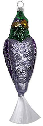 Lauschaer Glas großer Papagei Flieder matt/bunt Christbaumschmuck mundgeblasen,handdekoriert Original