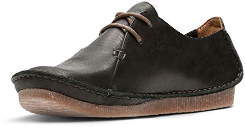 Clarks Janey Mae Derby Zapatos con Cordones para Mujer, Piel Negra, 38 EU