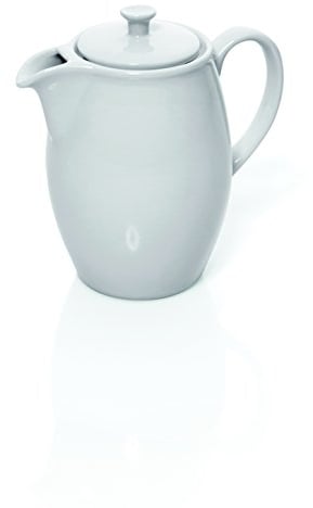 Kännchen mit Deckel, SERIE ITALIA, aus Porzellan in weiß, für Kaffeespezialitäten, klassisches & zeitloses Design, Premium-Qualität (A3 - Inhalt: 1,95 ltr., Höhe: 19,5 cm)