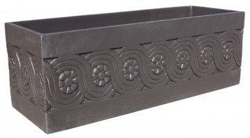 AnaParra Jardinera Rectangular Moderna en hormigón aligerado para Exterior Cenefa 100X35X38cm. Arlequin Wengue