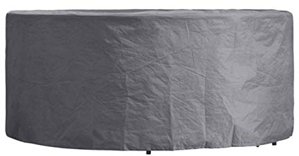 Perel Schutzhülle für Gartenmöbel, Grau, rund, Ø 260 cm x 85 cm
