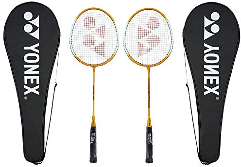 Yonex GR 303 Badmintonschläger 2018 Profi Anfänger Übungsschläger mit Gesichtsabdeckung Stahlschaft - 2 Stück