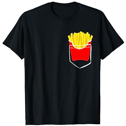 Pommes Frites In Der Brusttasche Fritten Pocket Tasche T-Shirt