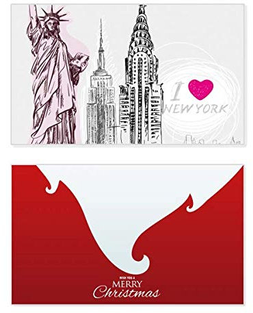 Weihnachtskarte mit Aufschrift „I Love New York America“