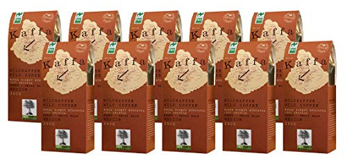 ORIGINAL FOOD Wildkaffee Kaffa, medium, ganze Bohne (250 g), 10er Pack