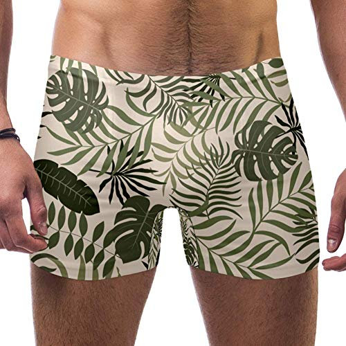 LORVIES - Costume da bagno da uomo con foglie di palma tropicali Multi XL