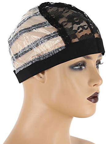 Towarm Narrow U-Part Perückenkappe zum Herstellen von Perücken mit verstellbarem Riemen, mittlere Größe, schwarz, gewölbtes Netzgewebe, Perückenkappe für Frauen und Mädchen, DIY Perücken
