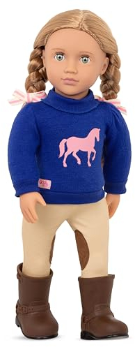 Our Generation – 46 cm Reitpuppe – Blondes Haar & grüne Augen – Puppenkleidung zum Reiten – Fantasiespiel – Spielzeug für Kinder ab 3 Jahren – Montana Faye