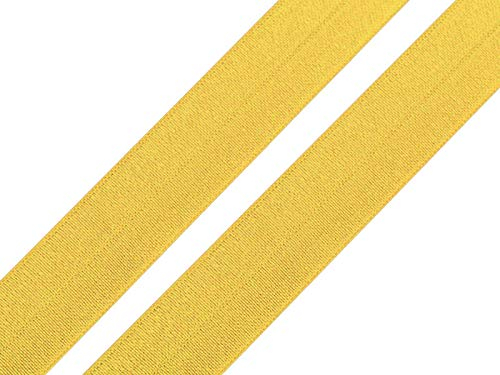 maDDma 1m Falzgummi 20mm Faltgummi elastisches Einfassband Schrägband Saumband Farbwahl, Farbe:gelb