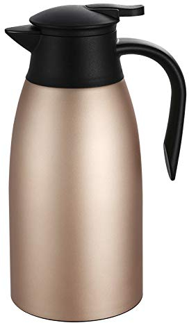 DONGS Isolerkanne 2 Liter Edelstahl Thermokanne Vakuumisoliert Roségold