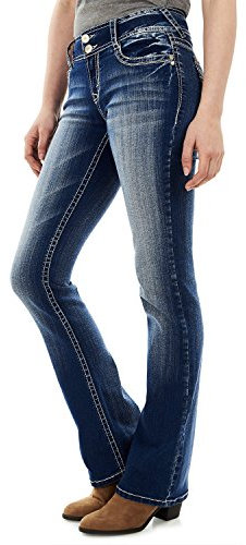 WallFlower Damen Luscious Curvy Bootcut Mid Rise Insta Stretch Juniors (Standard und Plus) Jeans, Jenna, 54 Mehr Kurz